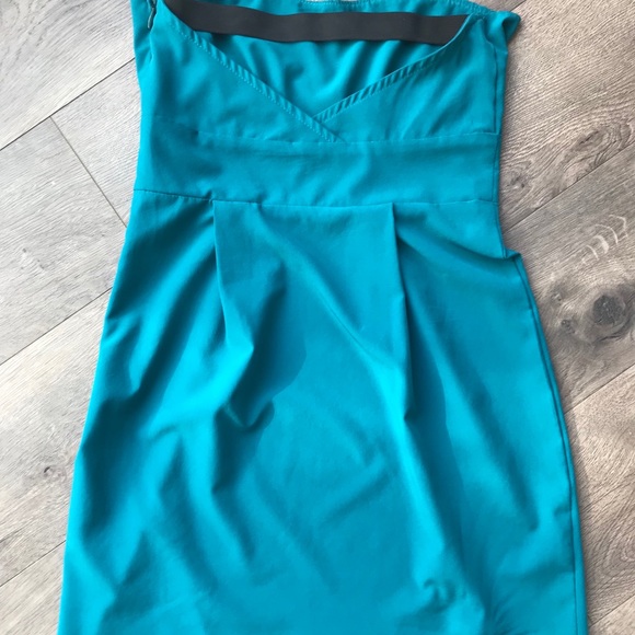 Strapless Teal Mini Dress - Picture 2 of 4